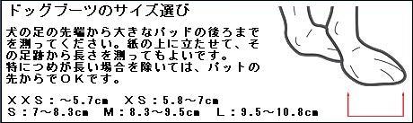 ドッグブーツのサイズ目安